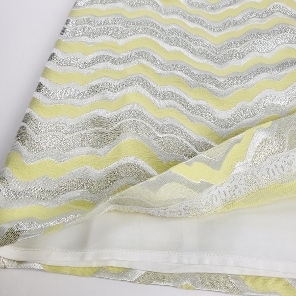 New Lilly Pulitzer Yellow Silver Stripe Dress 4 - Picture 9 of 12